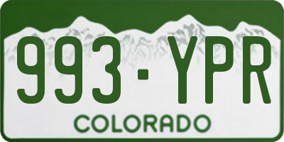 CO license plate 993YPR