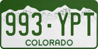 CO license plate 993YPT