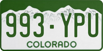 CO license plate 993YPU