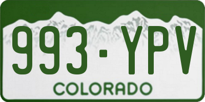 CO license plate 993YPV