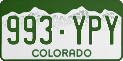 CO license plate 993YPY