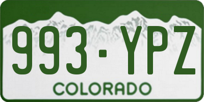CO license plate 993YPZ