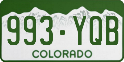 CO license plate 993YQB