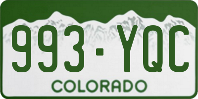 CO license plate 993YQC