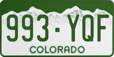 CO license plate 993YQF