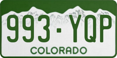 CO license plate 993YQP