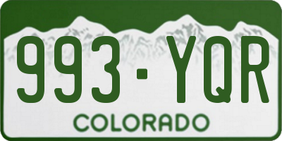 CO license plate 993YQR