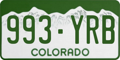 CO license plate 993YRB