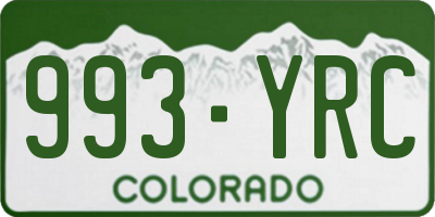 CO license plate 993YRC