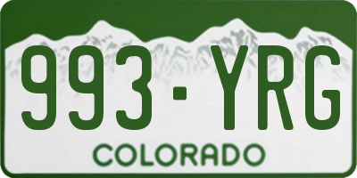 CO license plate 993YRG