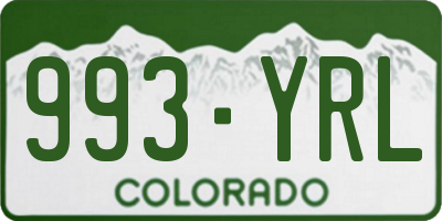 CO license plate 993YRL