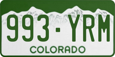 CO license plate 993YRM