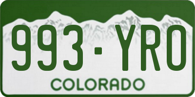CO license plate 993YRO