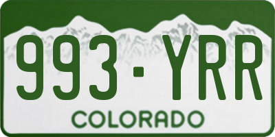 CO license plate 993YRR