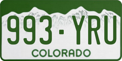 CO license plate 993YRU