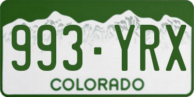 CO license plate 993YRX
