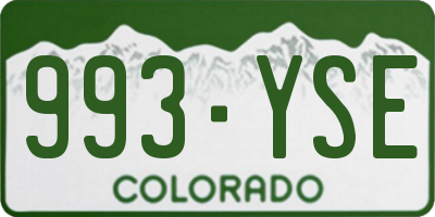 CO license plate 993YSE