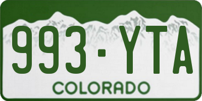 CO license plate 993YTA