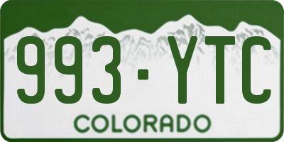 CO license plate 993YTC