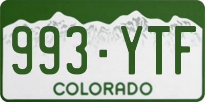 CO license plate 993YTF
