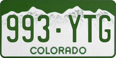 CO license plate 993YTG