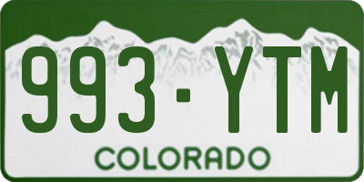 CO license plate 993YTM