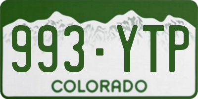 CO license plate 993YTP