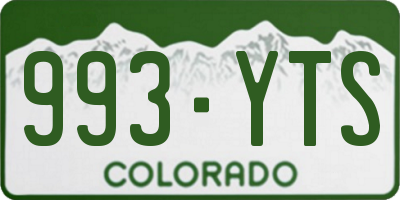 CO license plate 993YTS