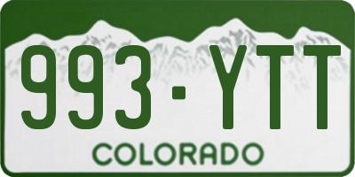 CO license plate 993YTT