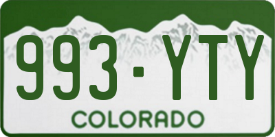 CO license plate 993YTY