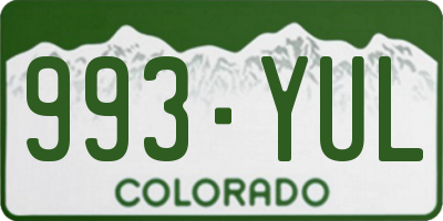 CO license plate 993YUL