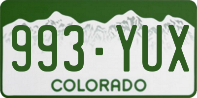 CO license plate 993YUX
