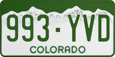 CO license plate 993YVD