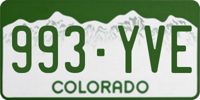 CO license plate 993YVE
