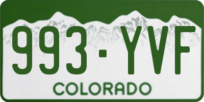 CO license plate 993YVF