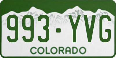 CO license plate 993YVG