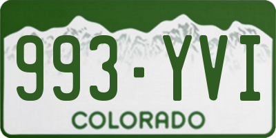 CO license plate 993YVI
