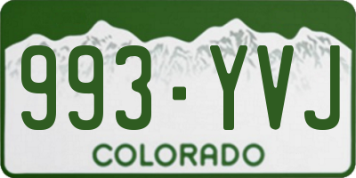 CO license plate 993YVJ
