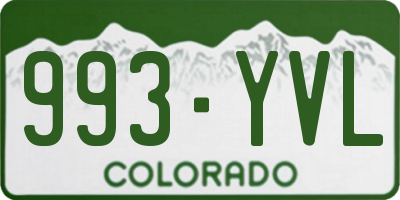 CO license plate 993YVL
