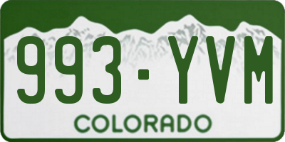 CO license plate 993YVM