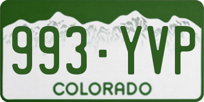 CO license plate 993YVP