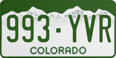 CO license plate 993YVR