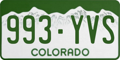 CO license plate 993YVS