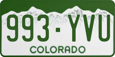 CO license plate 993YVU