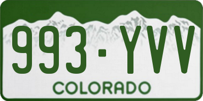 CO license plate 993YVV