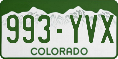 CO license plate 993YVX