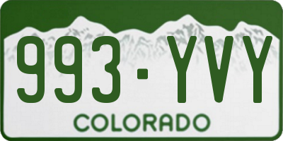 CO license plate 993YVY