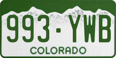 CO license plate 993YWB