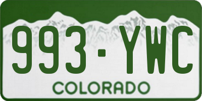 CO license plate 993YWC