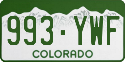 CO license plate 993YWF